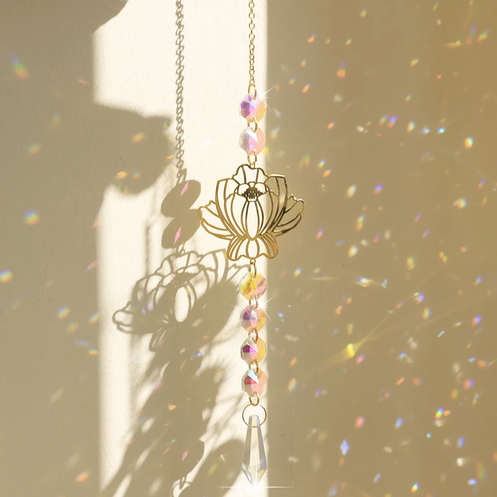 Iridescent Lotus Crystal Suncatcher 1 | Iridescent Lotus Crystal Suncatcher 1