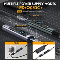 FNIRSI HS-02 Smart Electric Soldering Iron 100-450℃ Temp Adjustable PD 100W Portable Welding Rework Station Solding Irons Kit 2