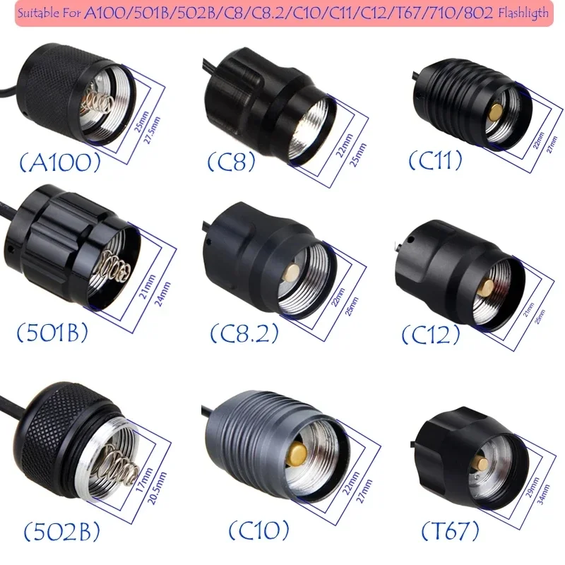 Flashlight Remote Pressure Switch For A100/501B/502B/C8/C8.2/C10/C11/C12/T67/710/802 1PC remote switch