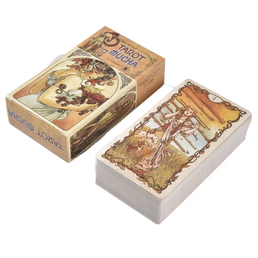 Tarot Mucha Cards Tarot Deck Card Game Toy Tarot Divination Card Game Board Guidance Divination for beginners with guidebook 3