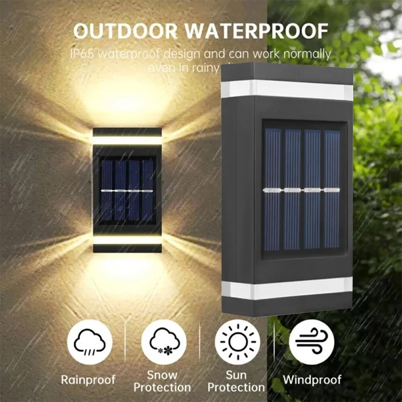 Solar Wall Light Waterproof IP65 Outdoor Lighting Garden Wall Solar Light lampara de pared 6LED Outdoor Lamps Home Decoration