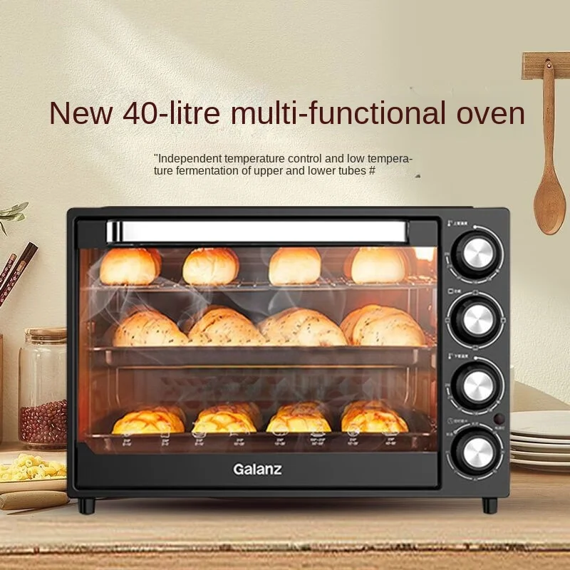 Electric Oven Household Oven 40L, Independent Temperature Control Multi-layer Baking Lamp Pizza Electric Kitchen