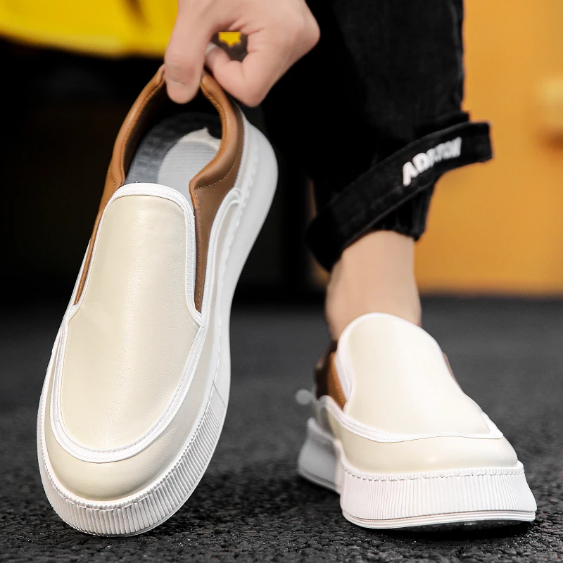 Fashion Cloth Men's Casual Shoes Breathable Slip on Walking Sneakers Non-slip Flats Lightweight Men Sport Shoes Driving Loafers 5