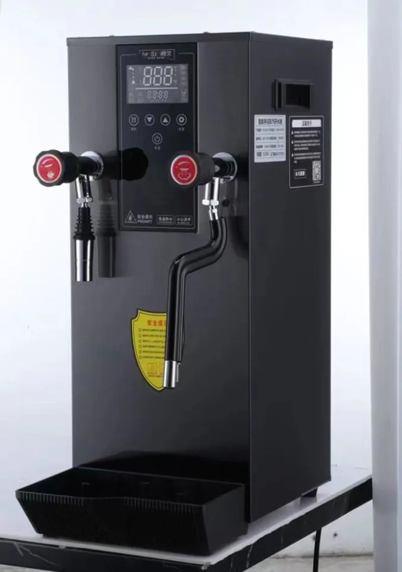 Commercial LCD Touch Screen 12L Steam Water Boiler Steam Boiling Machine Milk Foam Hot Water Heater For Bubble Tea Shop 3