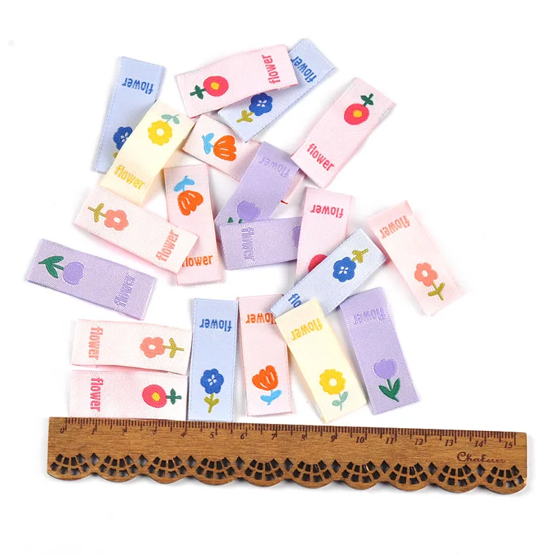 Description Picture 2 of item50pcs Colorful Flowers Embroidery Cloth Labels DIY Garment Accessories Handmade Supplies Sewing Crafts Bag Shoes Tags 41x15mm