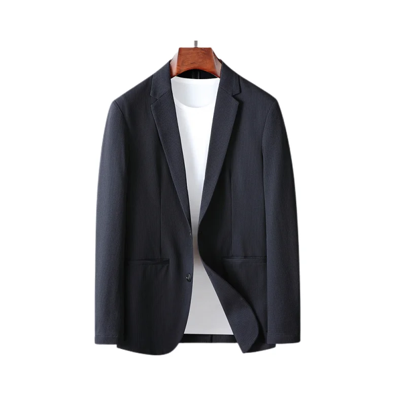 

M-small suit male jacket Wedding formal dress high-end design sense black casual loose suit