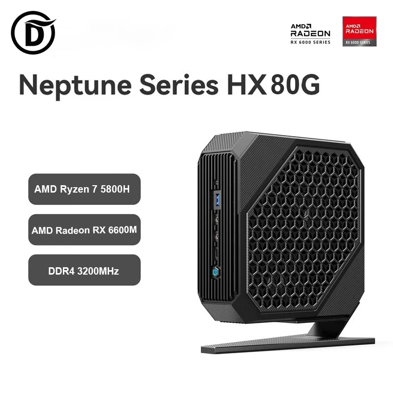 

2023 Oushedi HX80G Mini PC Gaming AMD Ryzen 7 5800H ADM Radeon RX 6600M DDR4 32GB 1TB SSD Discret Graphics Mini PC Windows 11