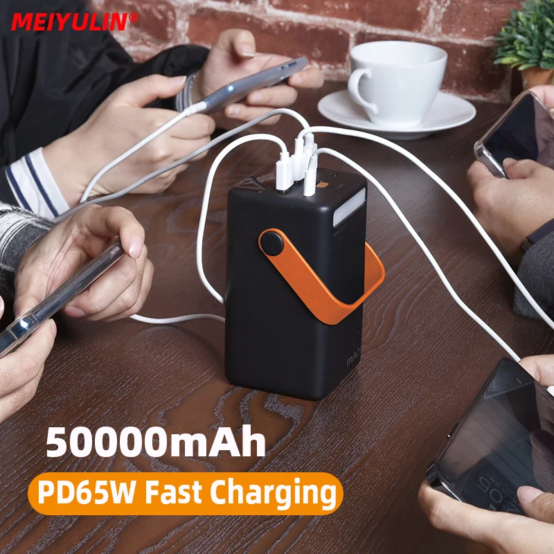

PD65W Power Bank 50000mAh Portable Fast Charger Large Capacity Powerbank External Battery LED Light For iPhone 14 Xiaomi Laptop