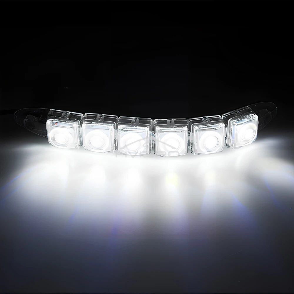 자동차 주간 야간 주행등, 6LED 자동 SMD 12V 장식 유연한 고출력 램프 스트립, 화이트 블랙 쉘 슈퍼 브라이트 전구