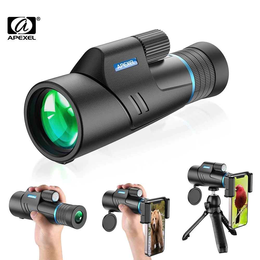 

Монокулярный охотничий оптический телескоп APEXEL, мощный Монокуляр 10-20X50, призма с большим радиусом действия, Монокуляр для кемпинга и путешествий