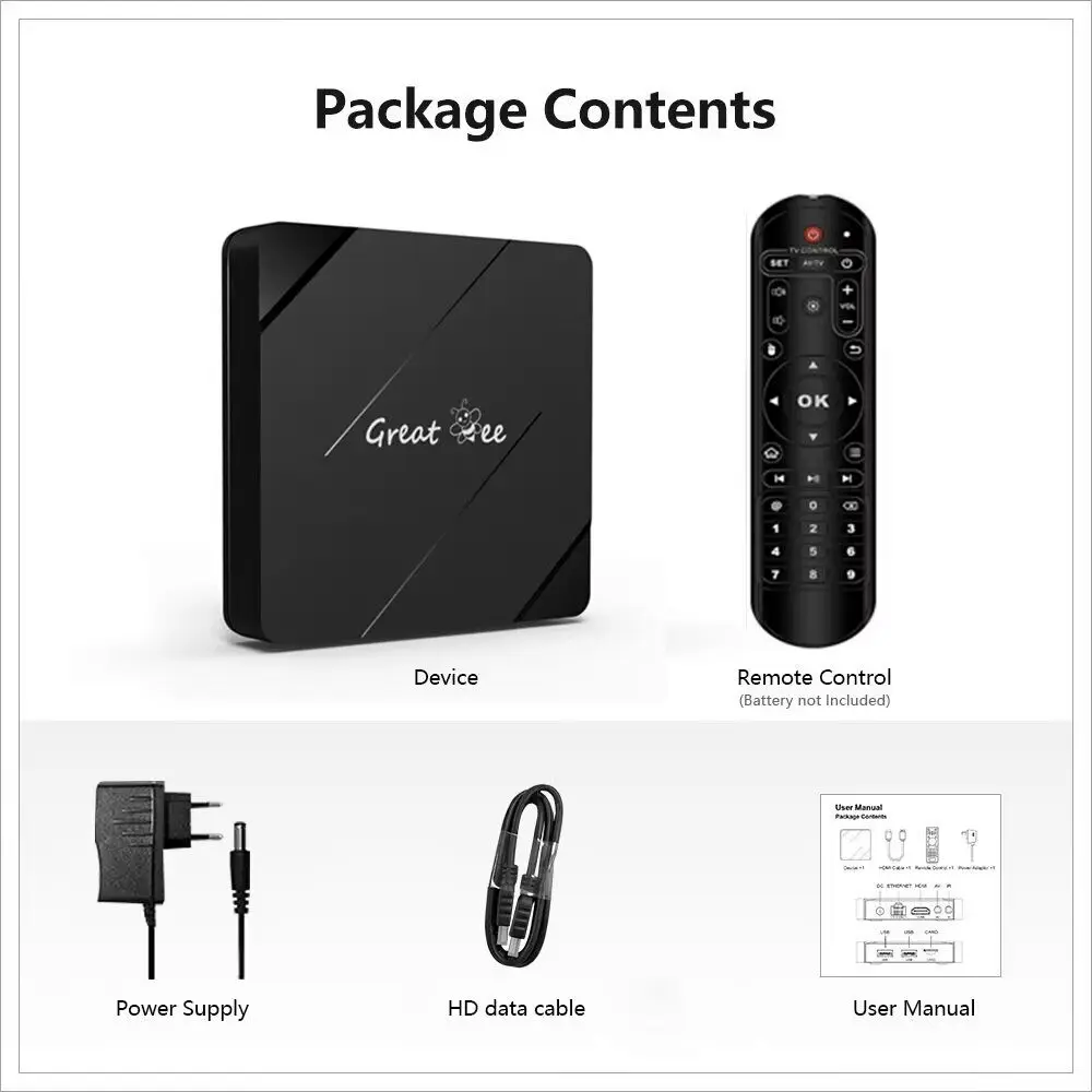 Android 10 2G 16G Set Top Box Great Bee Arabic TV Box Greatbee Arab Media Player 5
