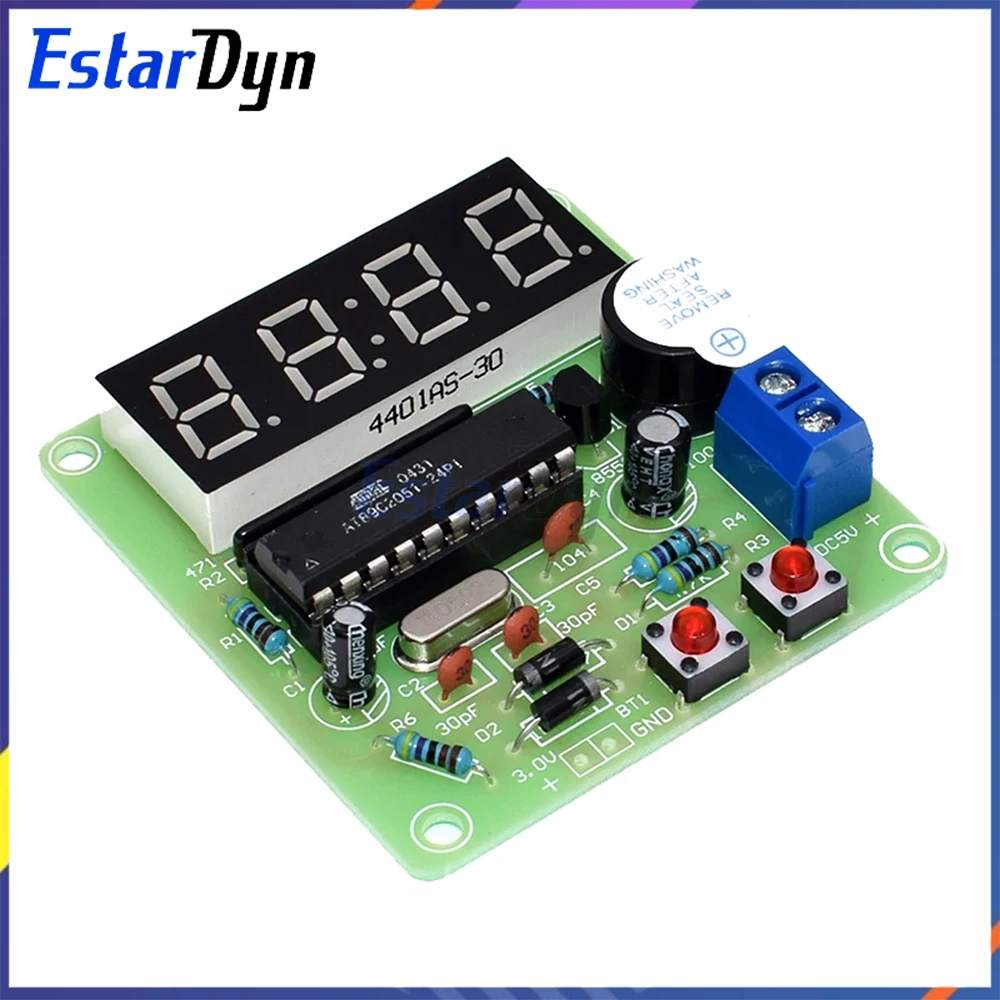 AT89C2051 4-stelliges Digitaluhr-Bausatz DIY Lötpraxis Elektronik-Produktionsset für MINT-Lernen