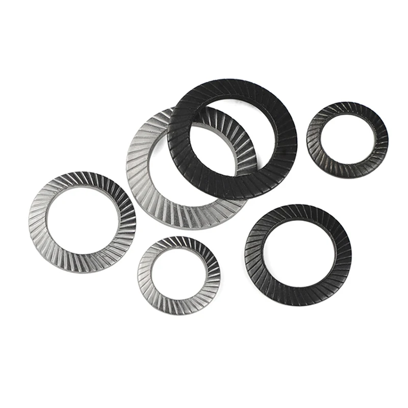 5/ 10/ 100pcs M3 M4 M5 M6 M8 M10 M12 M14-M30 304 Stainless Steel/ 65# Mn Steel Locking Washer Printing Oblique DIN9250