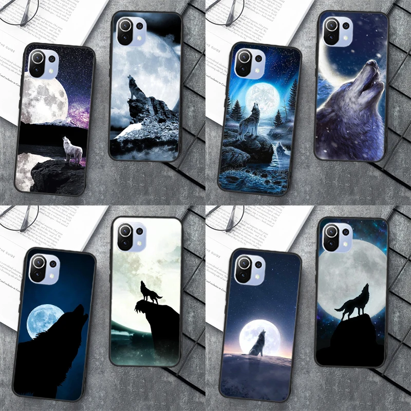Custodia Moon Roaring Wolf Per Xiaomi 12 13 Lite 12T 11T Pro 12X Cover Per Poco X3 X5 F5 Pro X4 F4 Gt C40 M5S F3