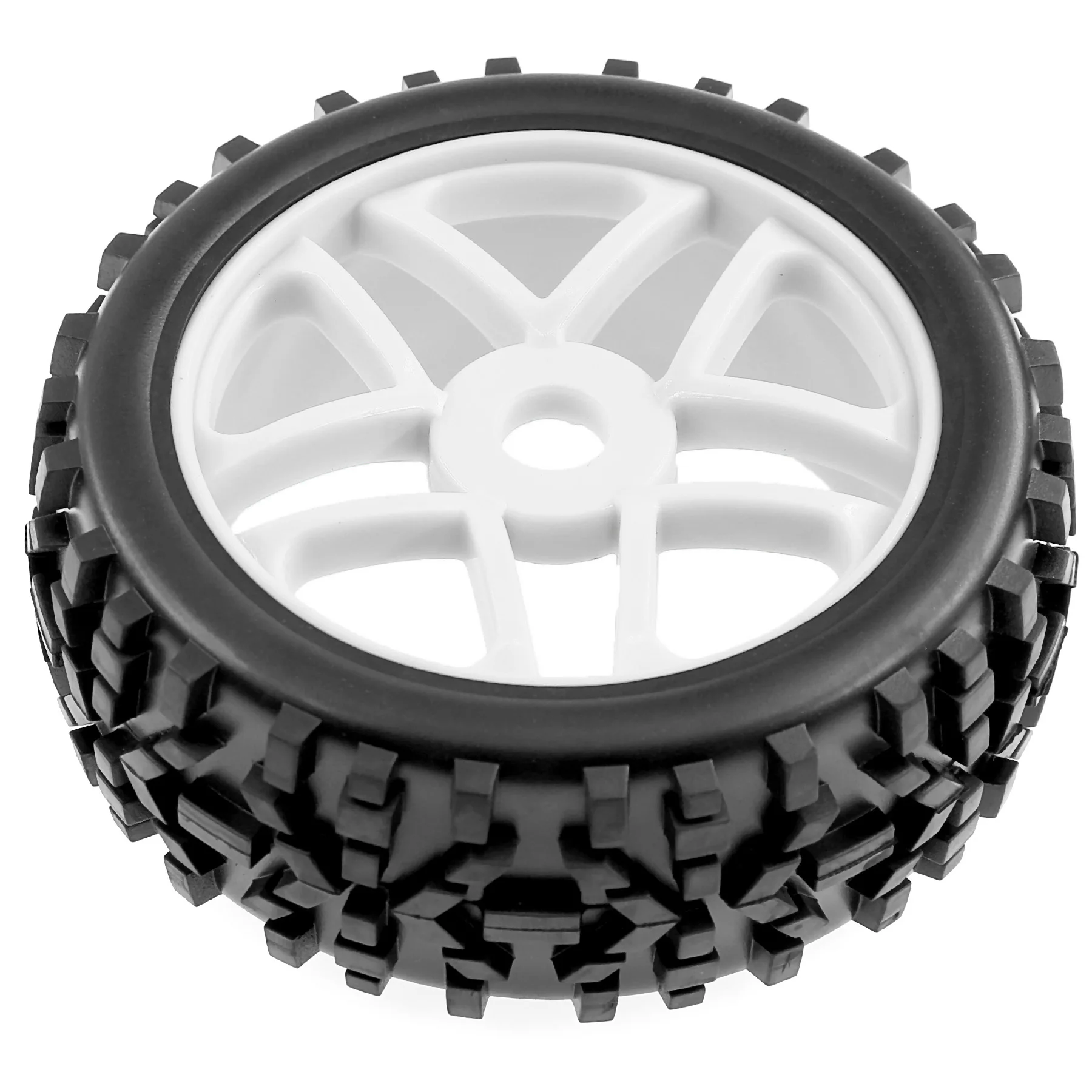 Ensemble de 4 roues tout-terrain pour buggy RC 1/8, pneus et jantes prêts à l'emploi.