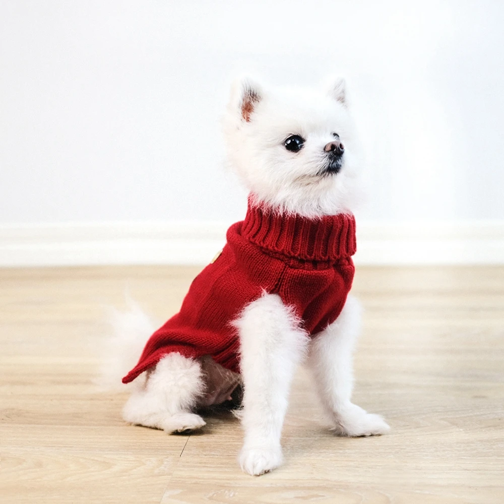순록 애완 동물 스웨터 강아지 고양이 니트웨어, 추운 날씨용, 작은 중형견 터틀넥, 크리스마스 파티, 강아지 조끼 코트 의류