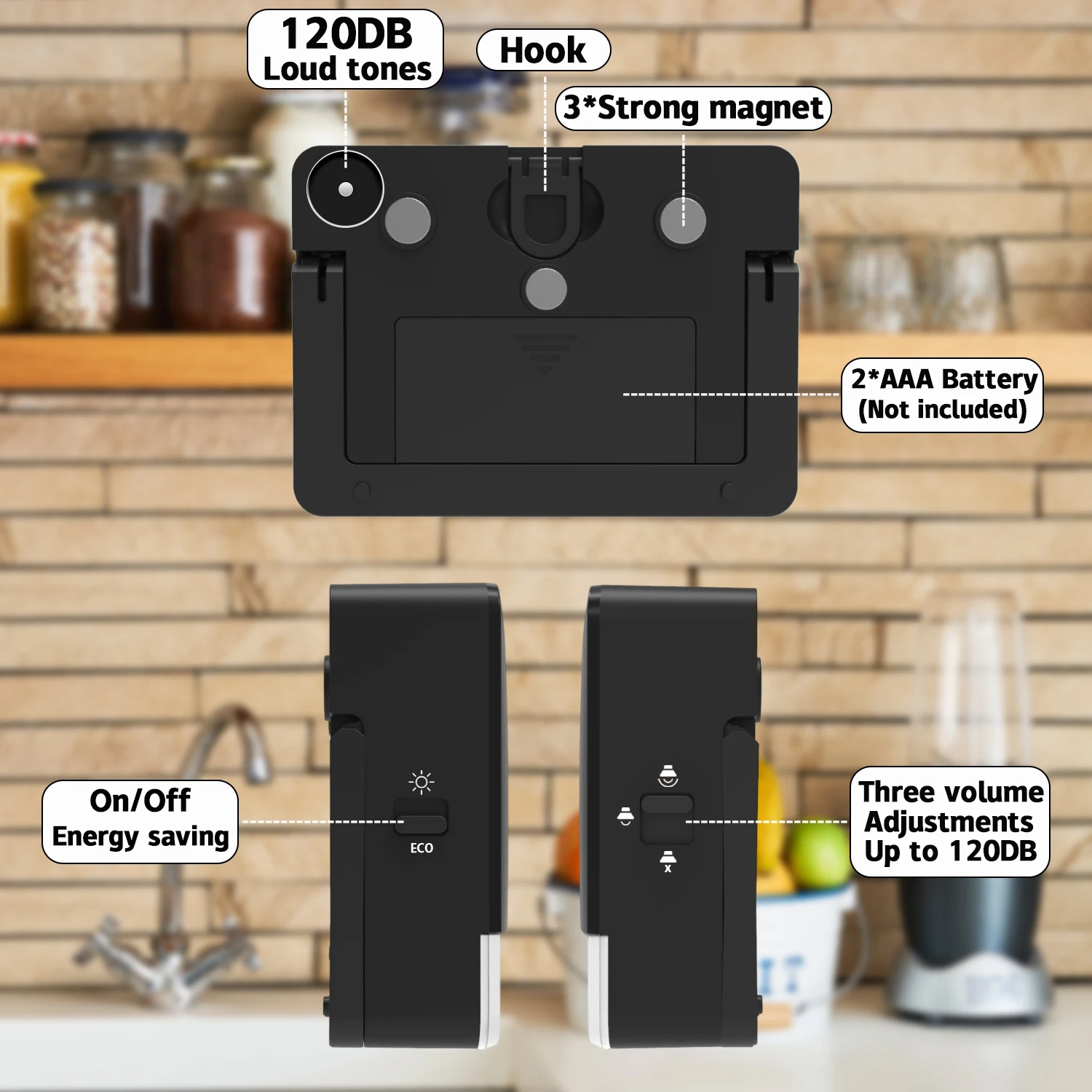 Digital LED Countdown Kitchen Timer with Magnetic Backing