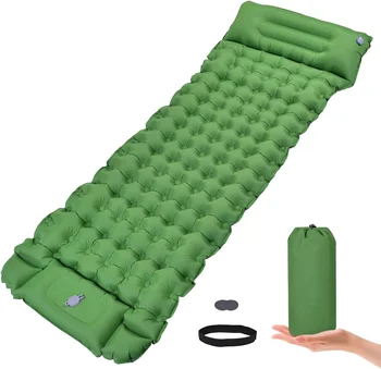 Extra Thick 3.9 Inch Camping Sleeping Pad Outdoor Camping Self-Inflating Mats Spliceable Hiking Fishing Sleeping Pad