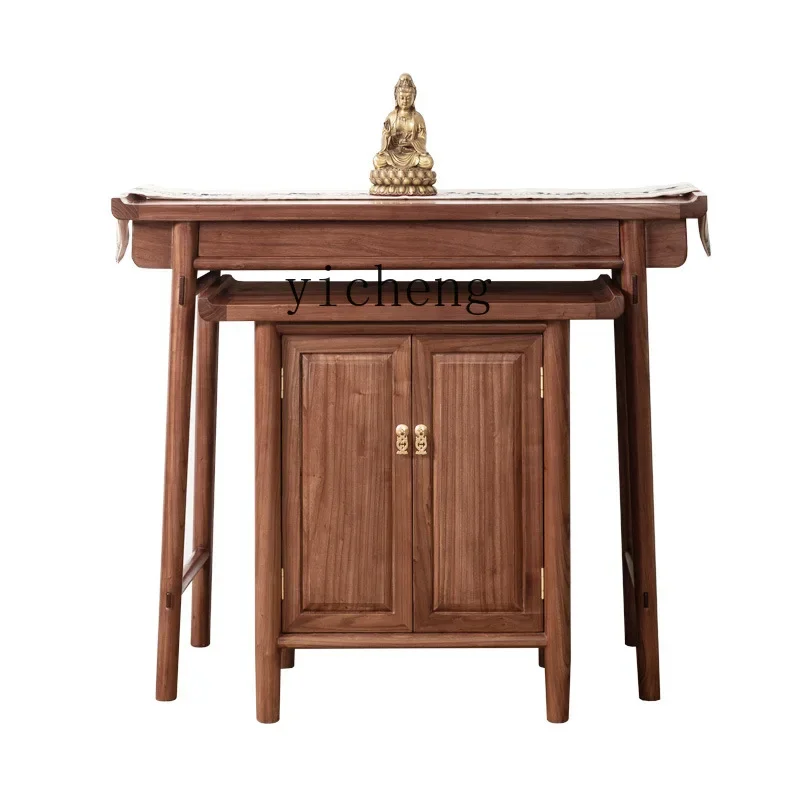 

YY Solid Wood Altar Sets of Cabinets Incense Burner Table Buddha Shrine Modern Minimalist Buddhist Table Buddha Cabinet