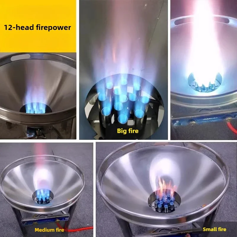 Stainless Steel Large Pot Stove Commercial Banquet Gas Stove High Pressure Fierce Fire Stove Single Cooktop Liquefied Gas Cooker 6