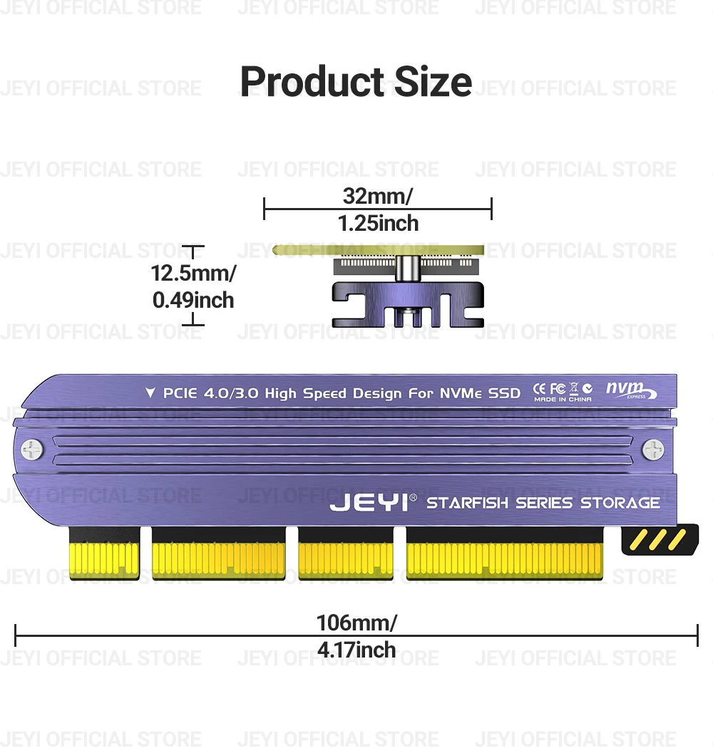 para PCIe 4.0, 3.0 Adaptador, Dissipador SSD