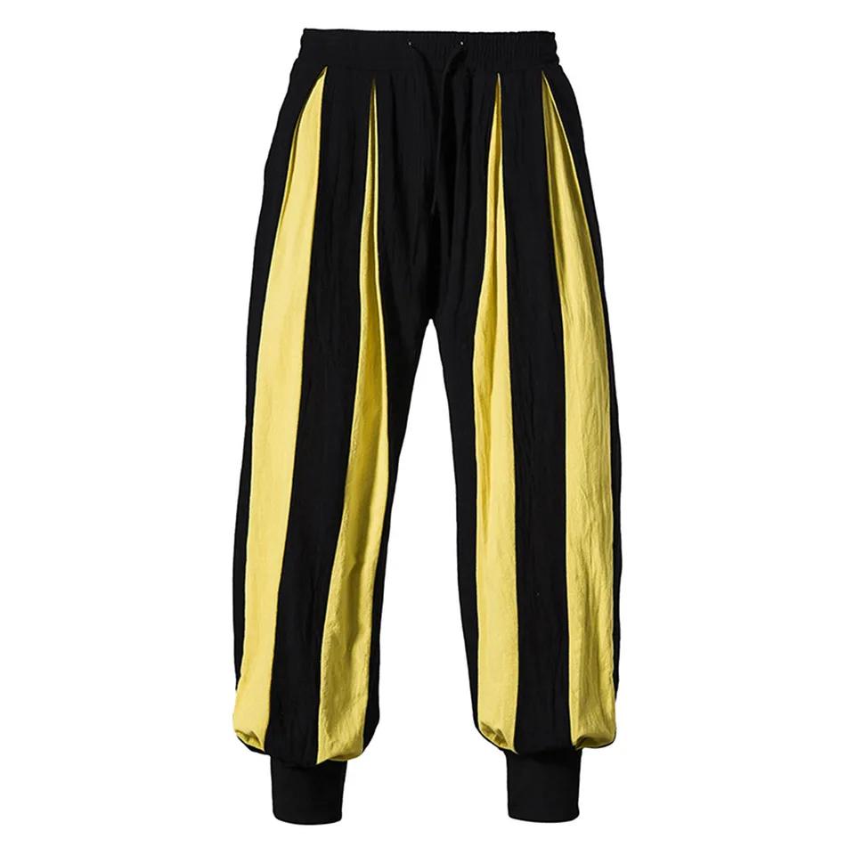 Mens Color Matching Casual Tracksuit Jogging Pants