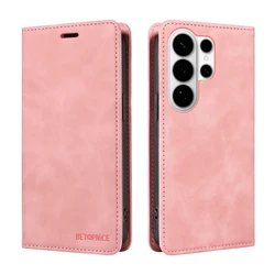 Premium Magnetic Leather Flip Wallet Case with Kickstand - Classic Business Design - Galaxy S26 Pro (BN003 - PK)