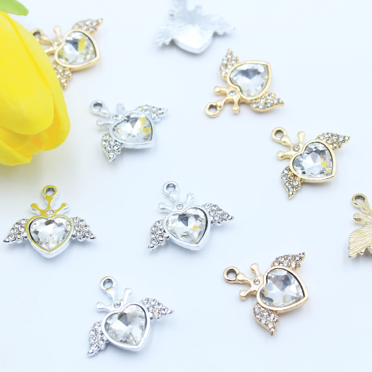 

5Pcs Glass Metal Pendant Buttons Rhinestone DIY Handmade Sewing For Clothing Weddind Party Invitations Decoration Accessories