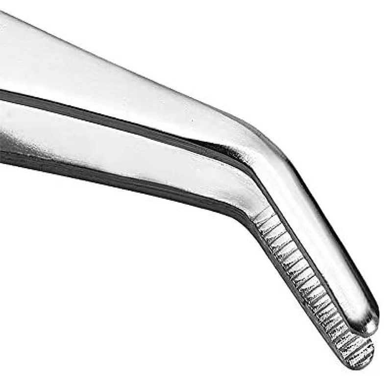 Non-slip Stainless Elbow Eyelash Curved Bent Tweezers Aquarium Jewelry Clip Medical Ear Wax Removal Forceps Pet Feeding Tool 4