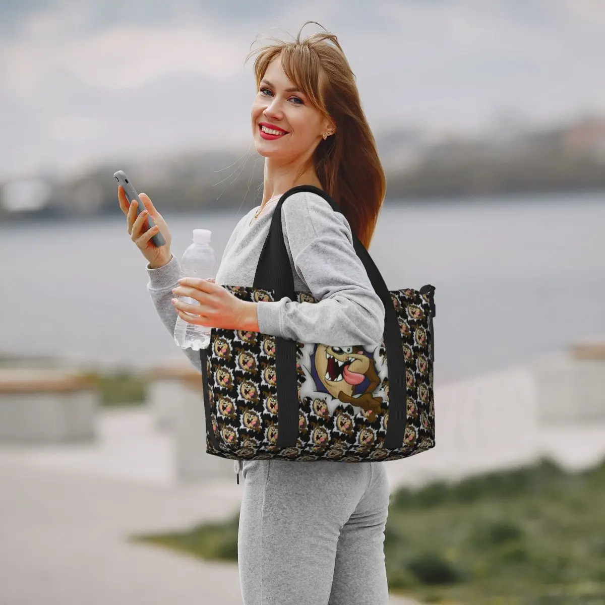 Tasmanian Devils Beach Tote Bag Women Extra Large Gym Carry On Taz Cartoon Comic Travel Shopping Bags travel bags duffel bag