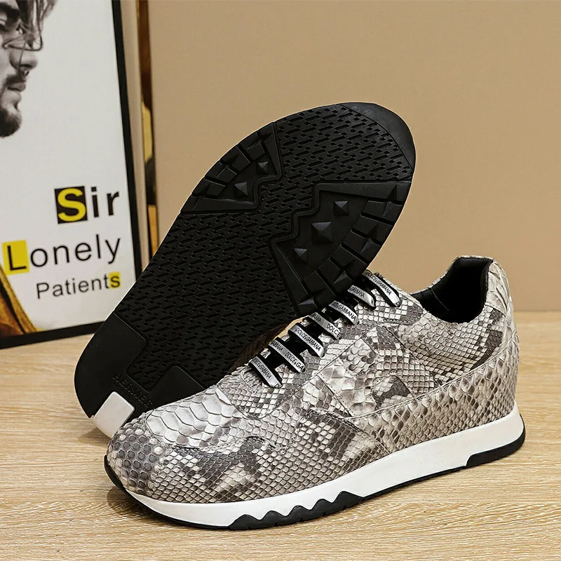 Sports Winter New Hiking Sports Trend Outdoor Casual Shoes For Men's Breathable Snake Skin Men Leather Suede Loafers Oxford обув