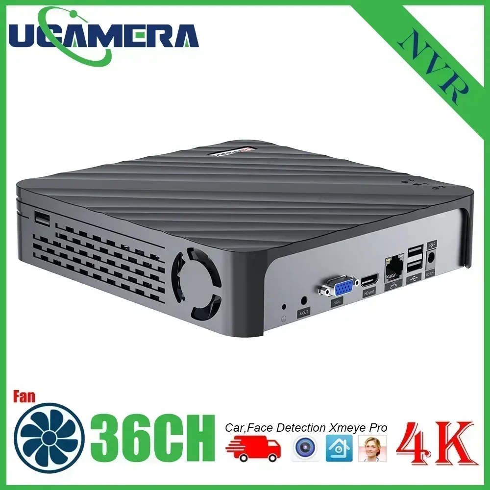페이스 지지대 Xmeye Pro 앱 모바일 모니터링, 8MP NVR H.265, 36CH, 32CH, 16CH, 10CH, 4K H.265, NVR HD 3840x2160 출력