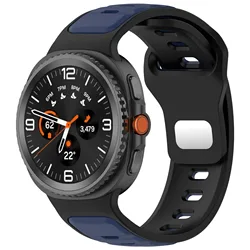Sports Silicone Strap for Galaxy Watch - Durable Bracelet Wristband (Black blue)