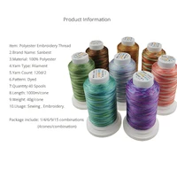 Sanbest Variegated Colors Polyester Embroidery Thread 1000M – Machine & Home Sewing Thread Factory Outlet - Image 2