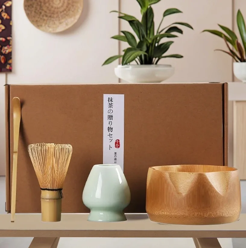 Matcha Making Tools 4 Pcs Matcha Kit Matcha Whisk Set with Handcrafted Bamboo Bowl 100 ...