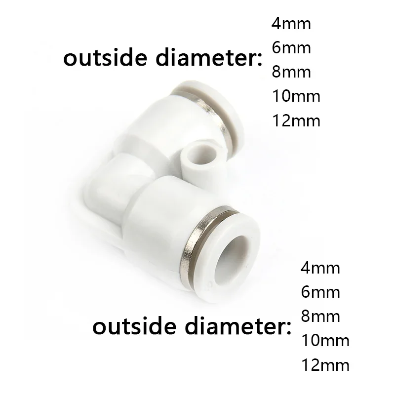 Pneumatic Connector Tee Union Push In Fitting for Air Pipe Joint Hose Pipe Fittings 1 Pcs