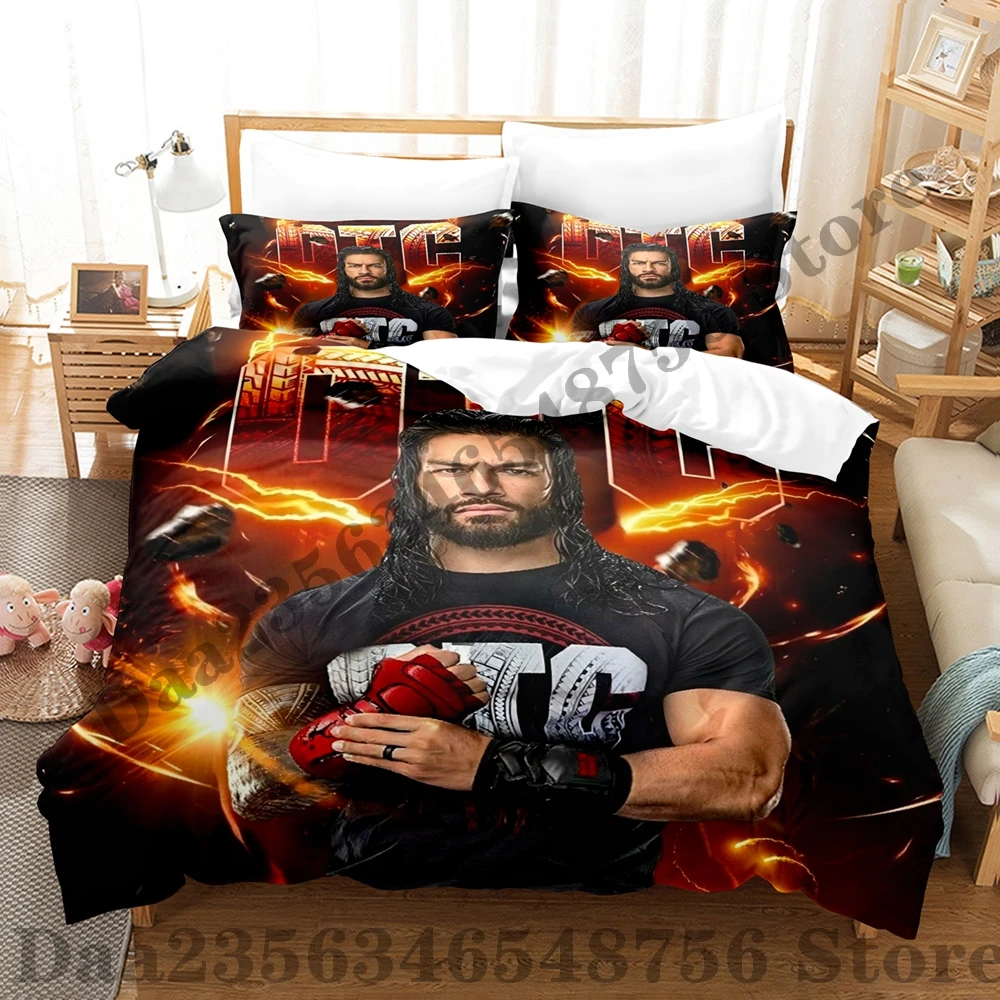 2025 Roman Reigns OTC Bedding Set Single Twin Full Queen King Size Bed Set Adult Bedroom Duvetcover Sets Anime Bed Sheet Set 3