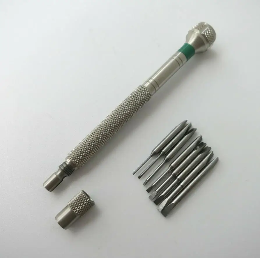 다양한 플랫 헤드 블레이드 8개가 포함된 전문 시계 수리 드라이버 0.6mm 0.8mm 1.0mm 1.2mm 1.4mm 1.6mm 1.8mm 2.0mm W0562