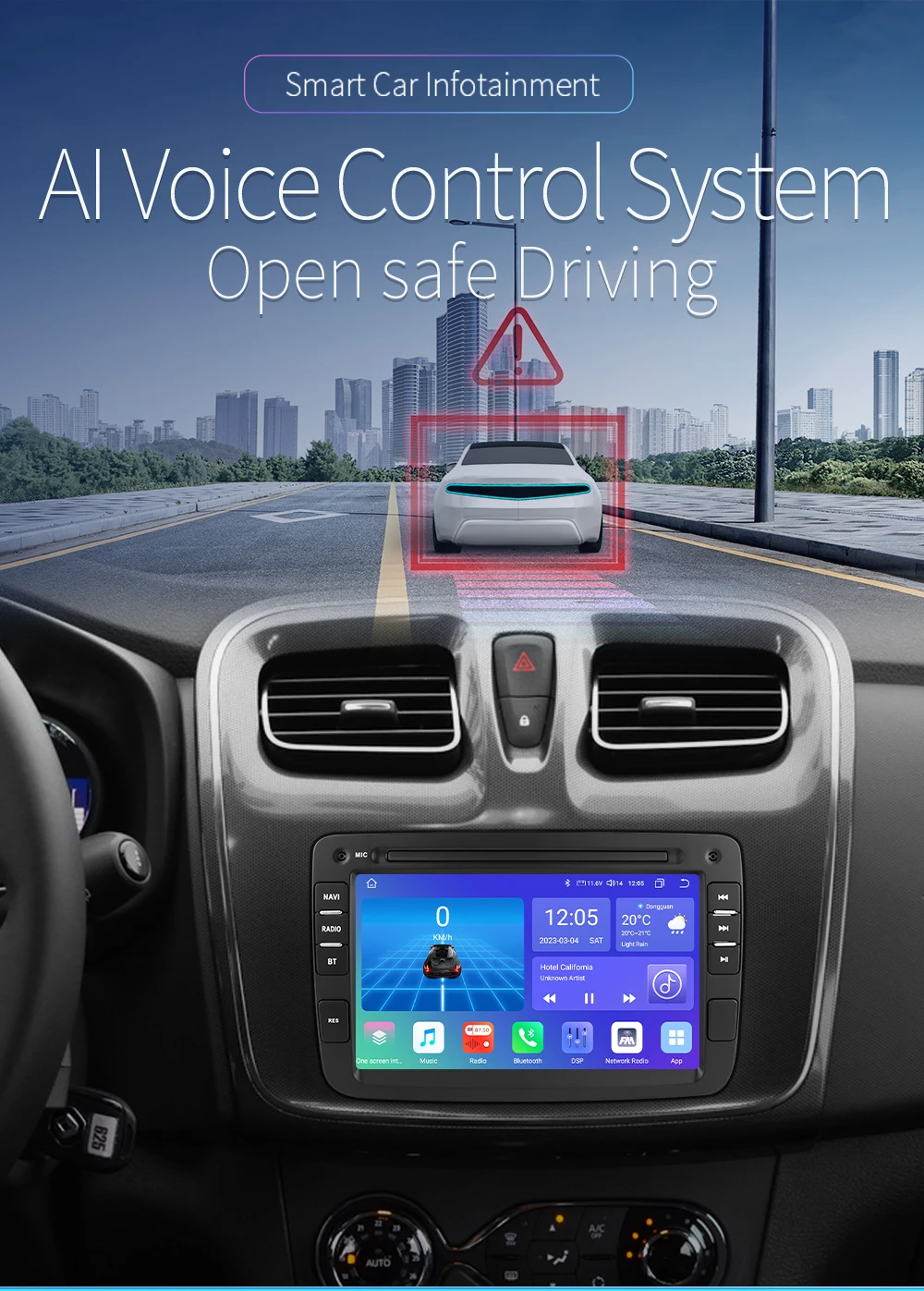 Hizpo 7 zoll Bluetooth Auto Radios für Renault Dacia Sandero Duster Captur Logan Multimedia Android Auto Carplay Player 8 + 128G 4G – Detail 3