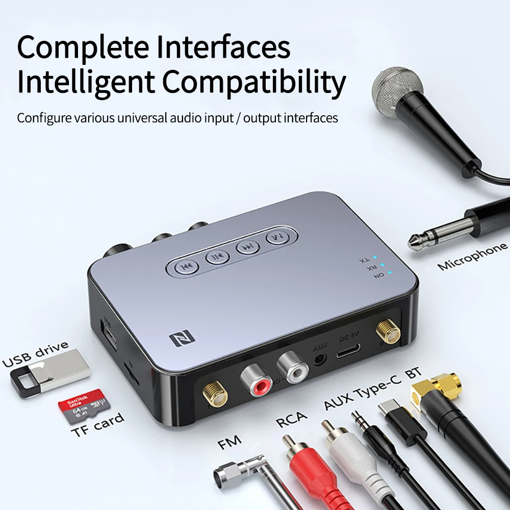 M9 pro bluetooth 5 1 receiver transmitter nfc wireless audio adapter
