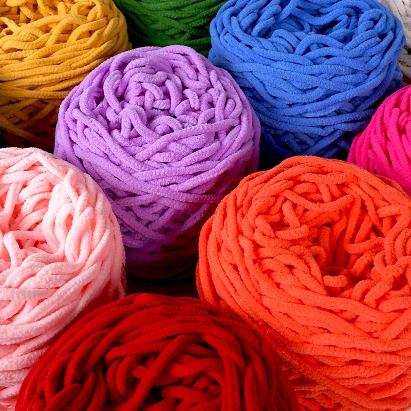 1Pc 50g Thin Velvet yarn for Crocheting Chenille yarn hand knitting Crochet amigrumi slipper line knit sweater blanket thread 3