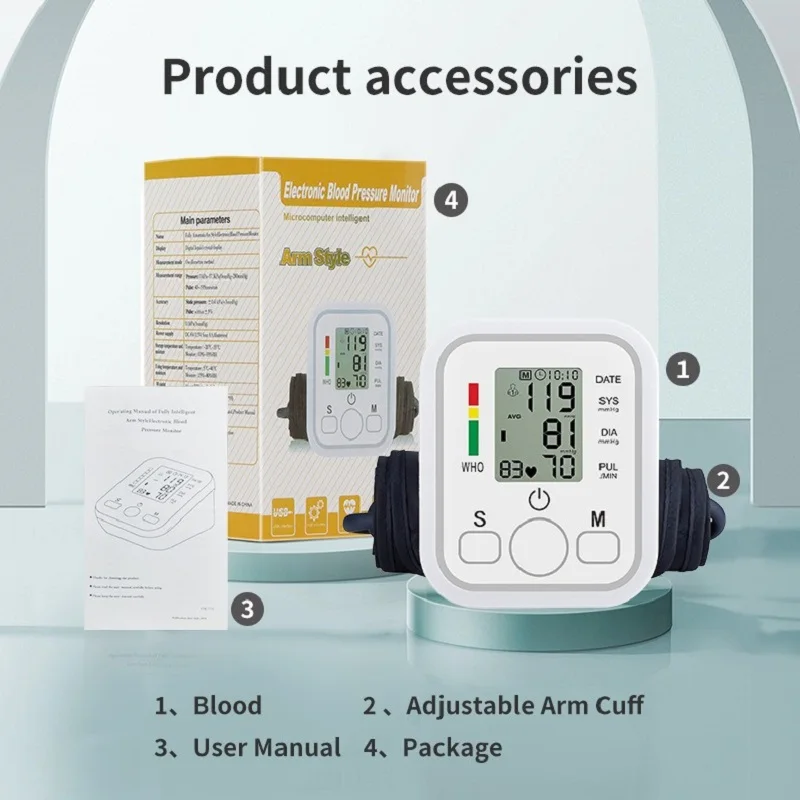 HUBLIZER Portable Arm Blood Pressure Monitor Rechargeable Medical Digital BP Monitor Meter Voice Sphygmomanometer blood pressure monitor,blood pressure meter
