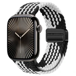 Braided Nylon Strap Bracelet for S11 - 10 46mm - 44 45 49 (Z Black white)