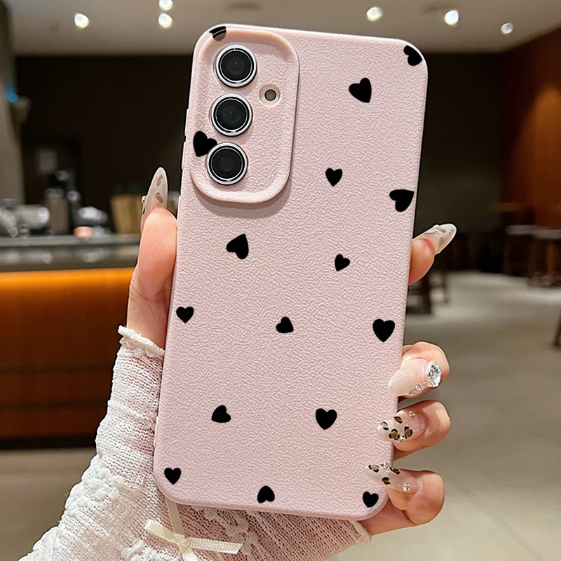Black Love Hearts Phone Case - Elegant Design Cover