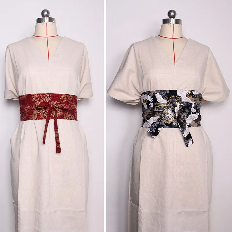 

Japanese Style Corset Kimono Waist Belt Traditional Hanfu Belt Girdle Retro Obi Wide Yukata Dress Waistband Sash Straps