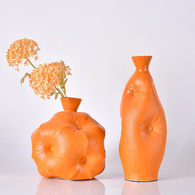 

Creative Ceramic Vase Sponge Pillow Vase Living Room Home Decoration Table Flower Arrangement Art Flower Home Decoration Gift