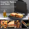 Panini Press Grill, Yabano Gourmet Sandwich Maker Non-Stick Coated Plates 11" x 9.8", Opens 180 Degrees to Fit Any Type or Size 4
