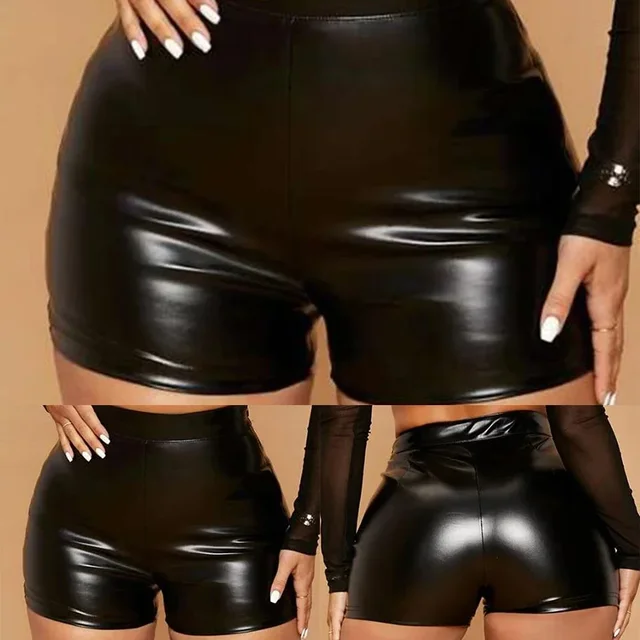 Mini short faux cuir femme sexy 4