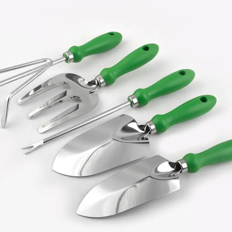 Garden Tools For Gardening Anti Slip Stainless Steel Rake Shovel 5pcs Succulent Tools With Ergonomic Handle Heavy Duty