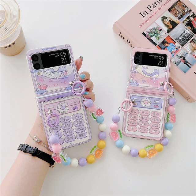 Korea Cartoon Phone Cases For Samsung Galaxy Z Flip 3 Cute Bracelet Holder  Clear Hard Pc Cover Case For Samsung Z Flip3 Zflip3 - Mobile Phone Cases &  Covers - AliExpress